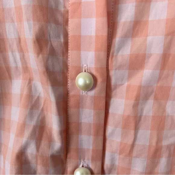 ban.do Pink Gingham Romper with Pearl Button Detail - Picture 4 of 6